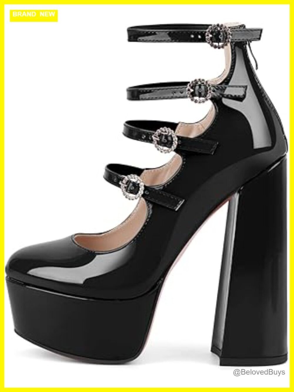 Platform Mary Janes Chunky Block High Heels Triple Buckle Strappy Gothic Shoes